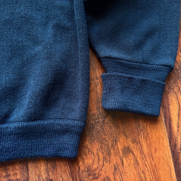 Vintage IZOD Golf Cardigan Sweater 90s Mens Large Navy Blue Embroidered Logo - Picture 16 of 16